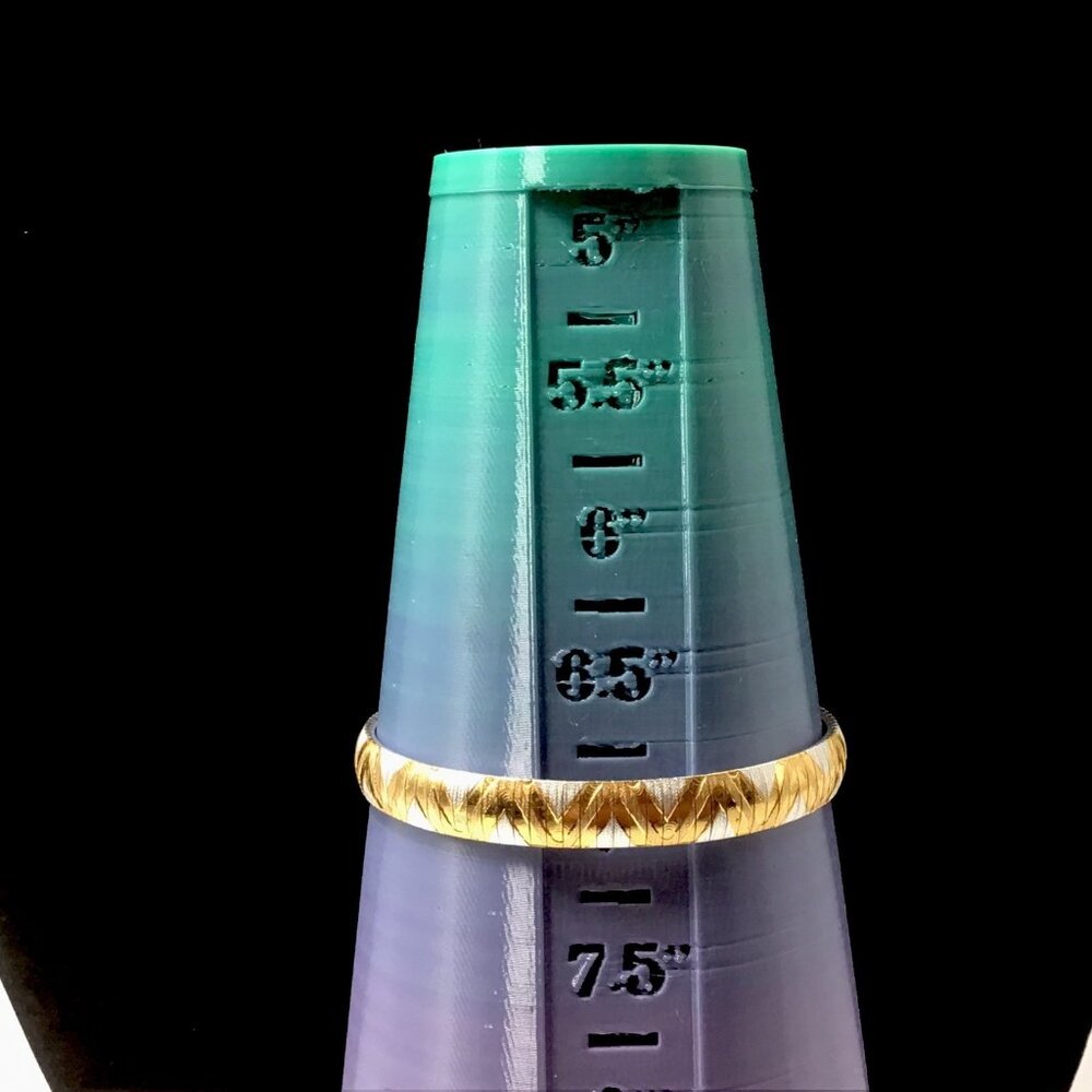 Sterling Silver Two Tone Chevron Pattern Bangle B… - image 6